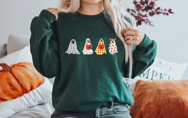 Halloween Dog Ghost Sweatshirt