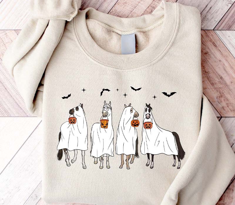 Halloween Horse Ghost Sweatshirt