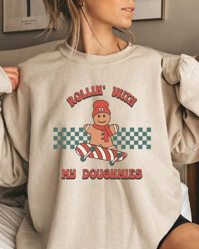 Gingerbread Christmas sweater cute graphic print Sweatshirt