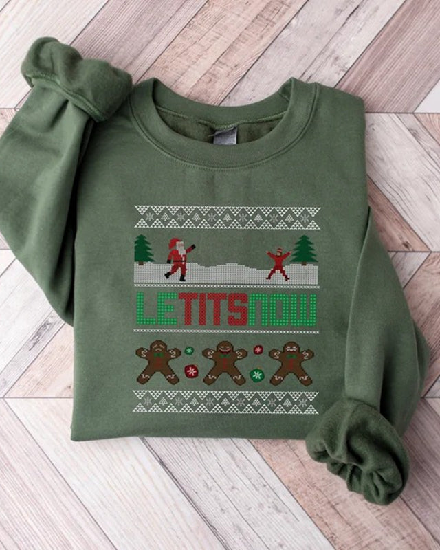 Le Tits Now Sweatshirt, Ugly Christmas Sweatshirt