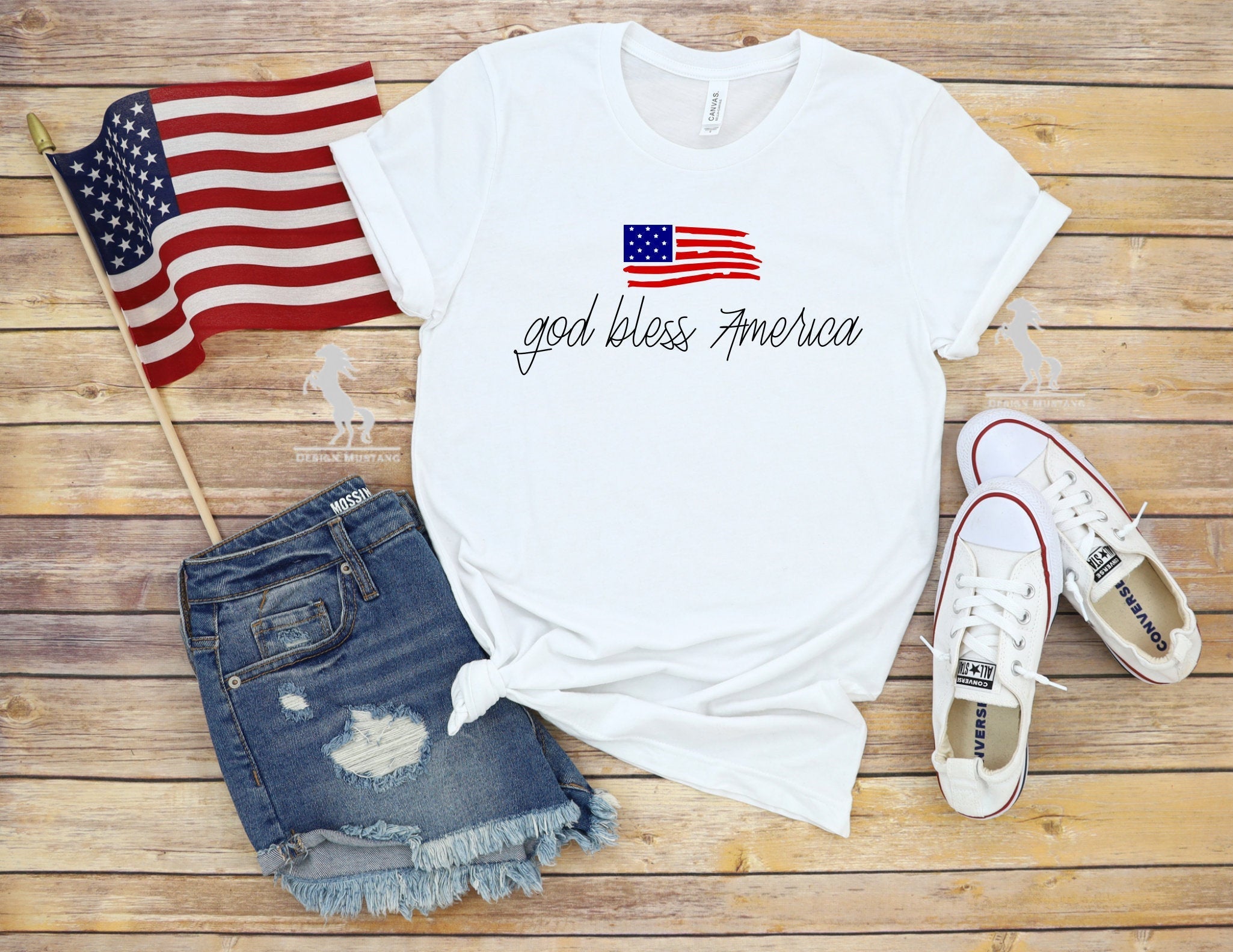 Independence Day God Bless America Casual T-shirt